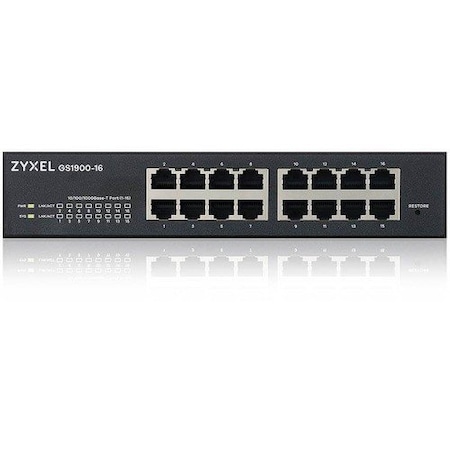 Zyxel 16-port GbE Smart Managed Switch GS190016 REV 03F